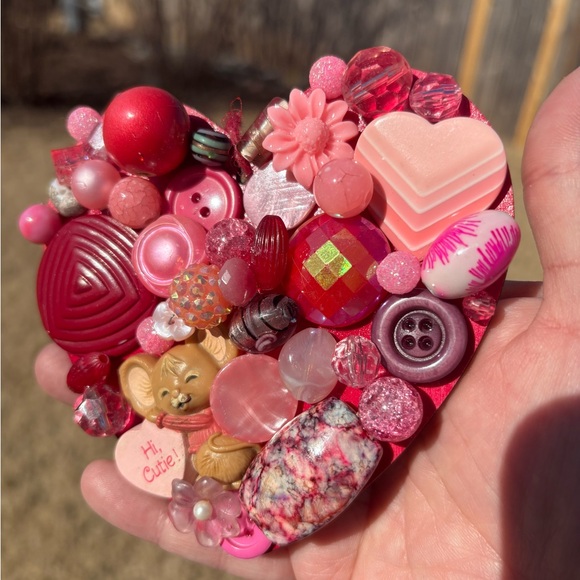 Hand Crafted Pink Heart Ornament - Picture 5 of 5